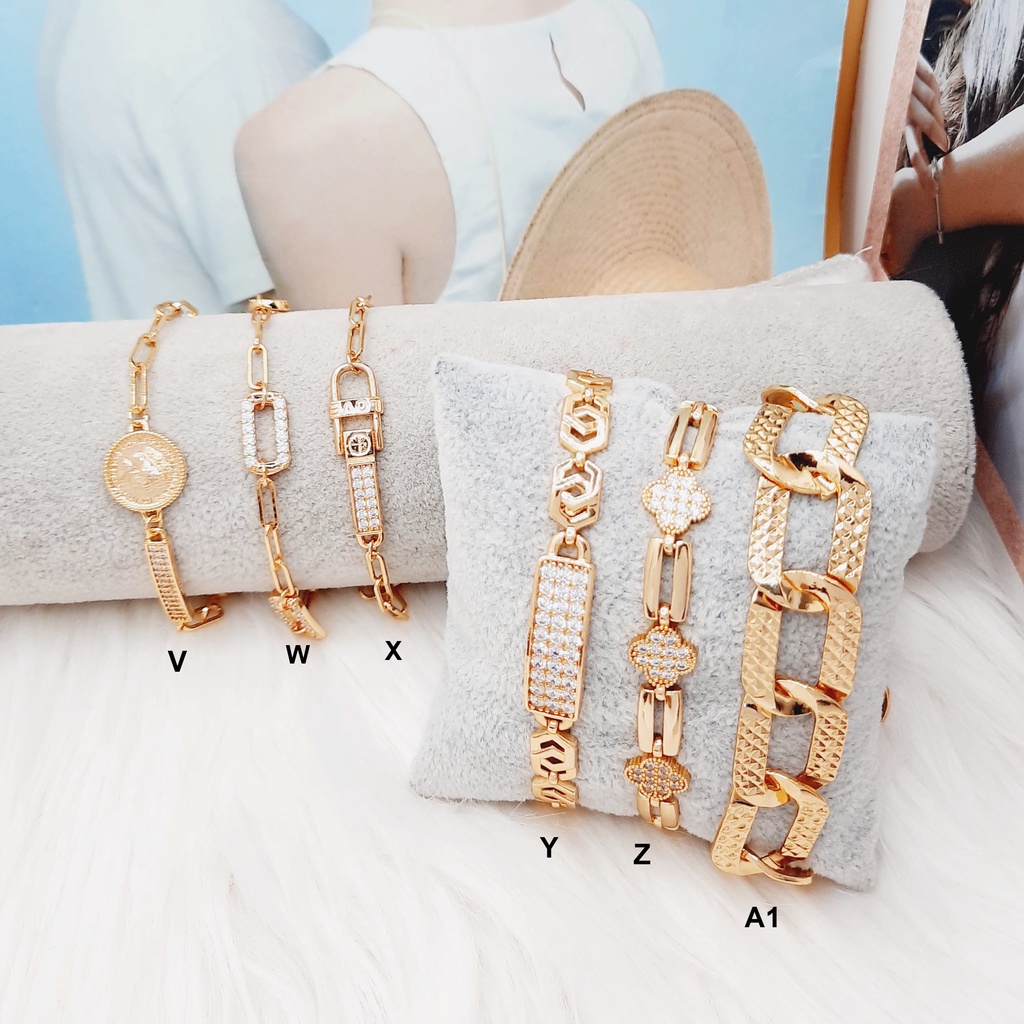 Gelang Wanita Xuping Sisik Naga Premium Rantai Polos Lapis Emas - BB391