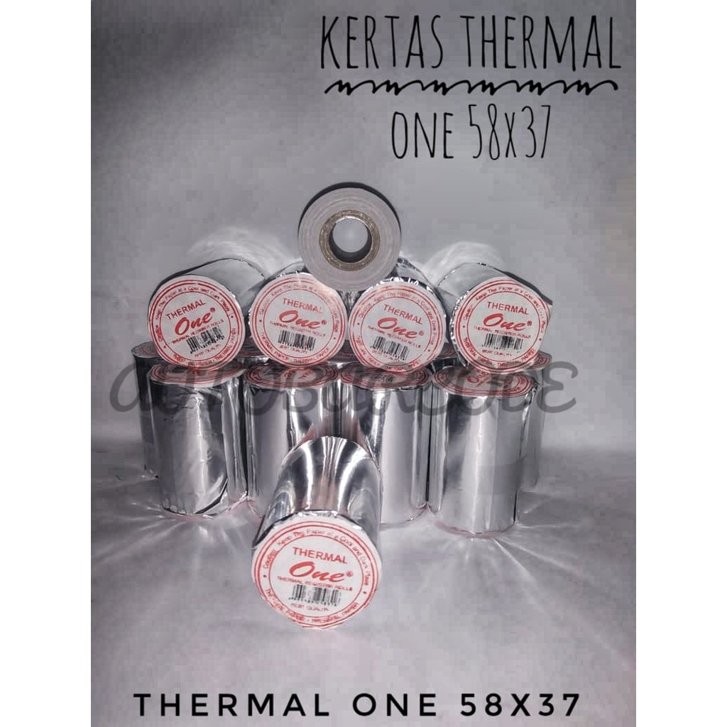 KERTAS STRUK THERMAL ROLL ONE 57x37 58x40 MM PRINTER MINI BLUETOOTH STRUK KASIR PARKIR