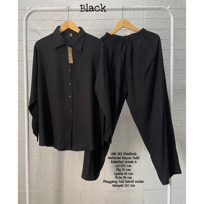 BEST SELLER ONE SET STANDAR POLOS-Black Ld 100