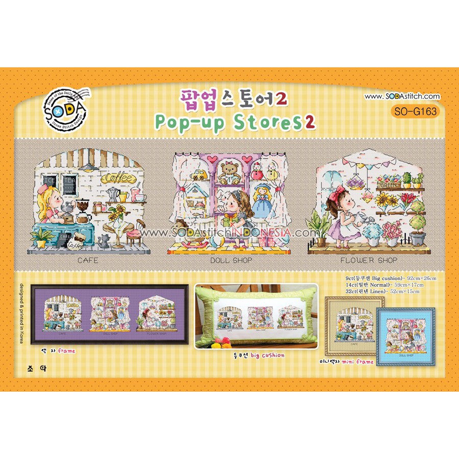 Paket DIY Craft Sulam Kristik Strimin Cross Stitch Sodastitch SO-G163 - Pop Up Stores 2