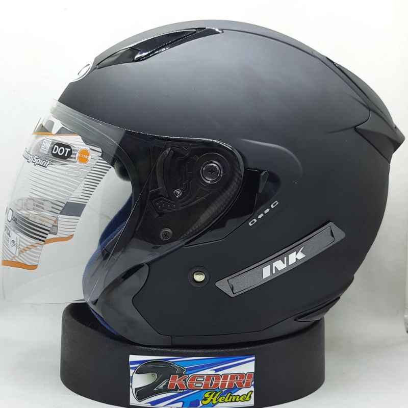 Helm INK METRO Half face Solid polos 2 visor original-Black doff