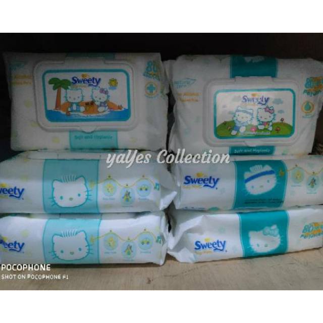 Tisu sweety tissue basah bayi anti bacterial non parfumed non alkohol baby wipes 84 - 72 sheets