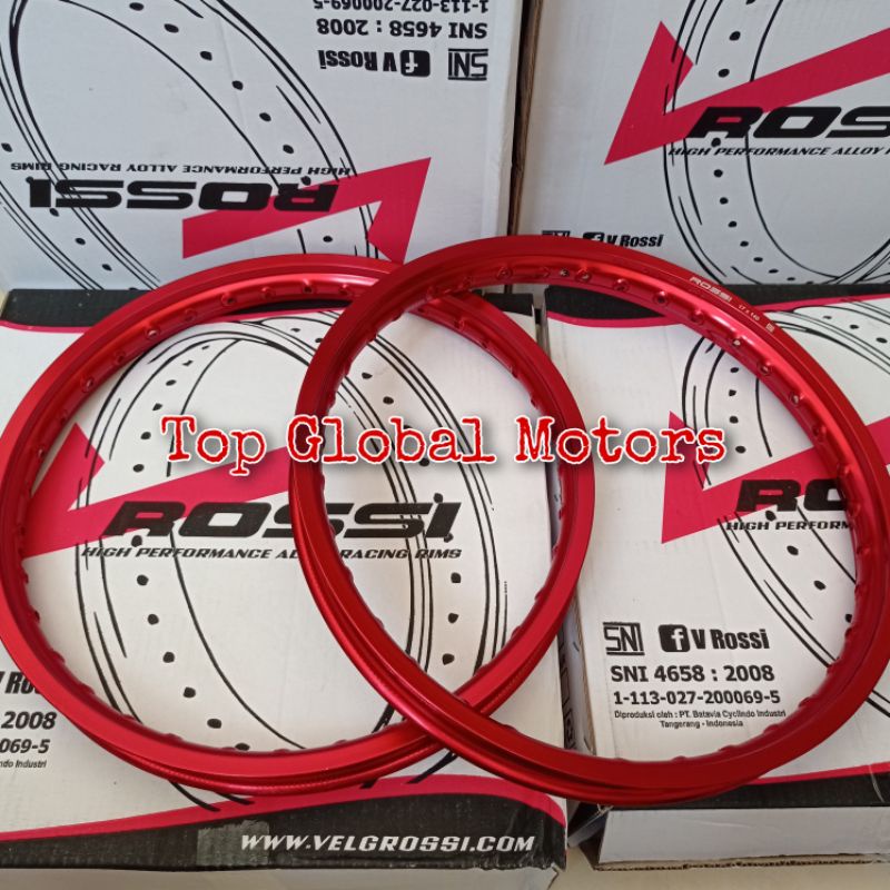 Velg Pelek Ring 17 Rossi Lebar 140 160 Merah Sepasang - Ring Velg Rossi Merah 140 160