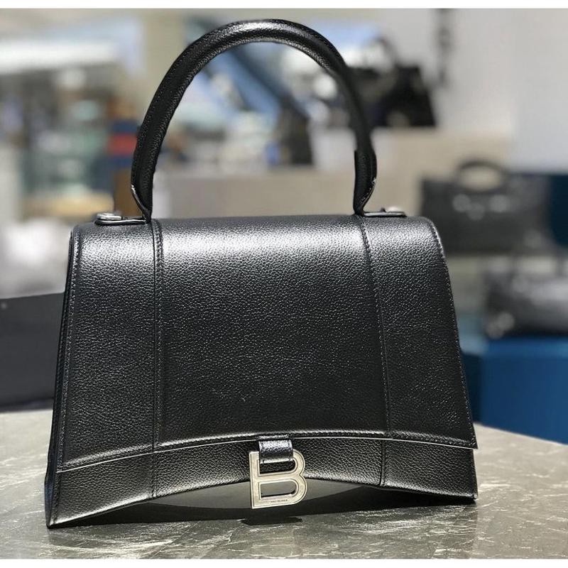 balenciaga 619668 medium hourglass bag in Hourglass M calfskin black