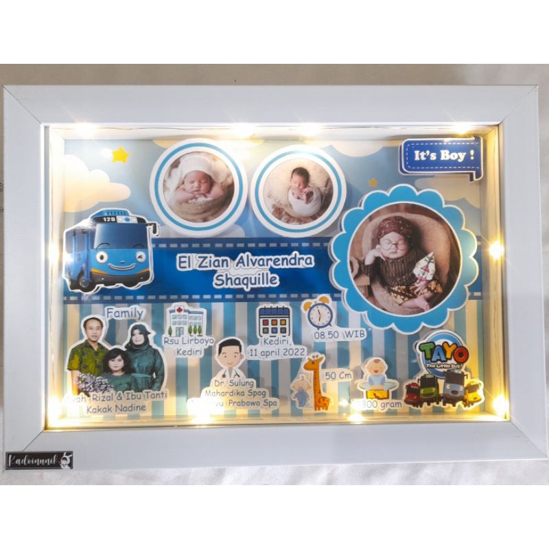scrapframe biodata bayi 3D uk 20x30 kado bayi kado baby hampers bayi hampers baby baby newborn kado