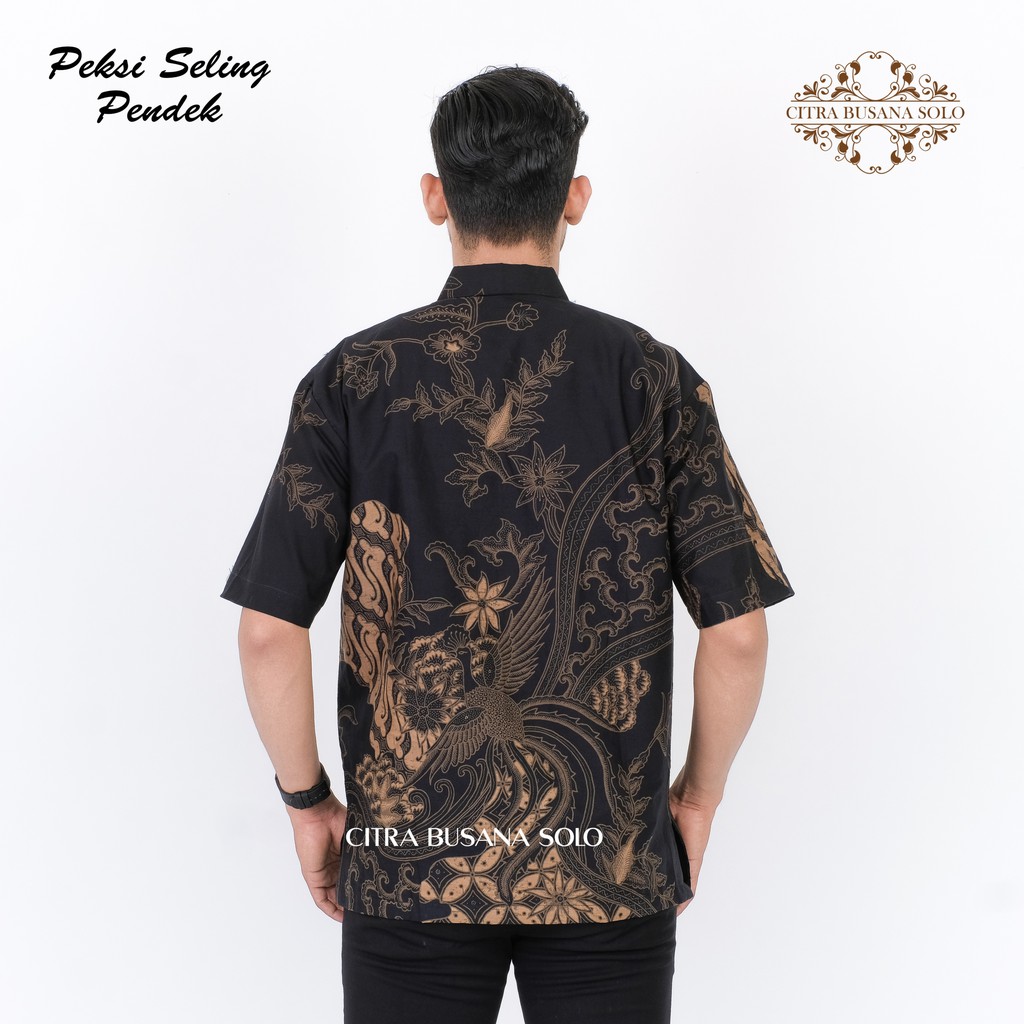 PEKSI SELING PENDEK Kemeja Batik Pria Full Furing Regular Fit Bahan Katun Primisima