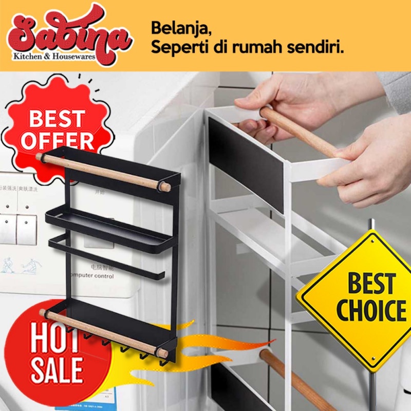 Rak Gantung Magnet Magnetik Serbaguna Organizer Dapur Kulkas Loundry