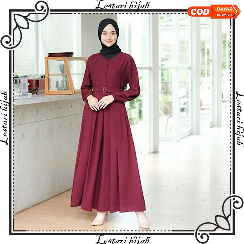 Baju Gamis Lebaran Kondangan Wanita Kekinian Dress Perempuan Dewasa Ibu Ibu Pengajian Trend Terbaru