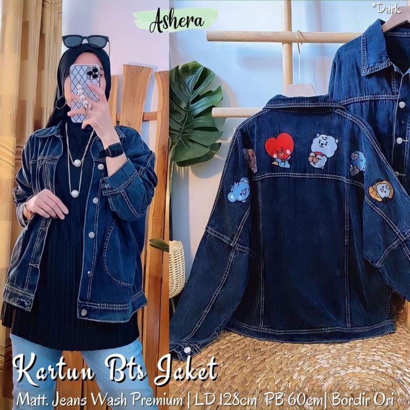 BTS KARTUN JAKET JEANS TERBARU