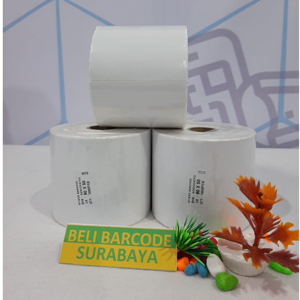 LABEL PRINTER BARCODE 80 X 50 SEMICOATED @1000 STIKER CORE KECIL