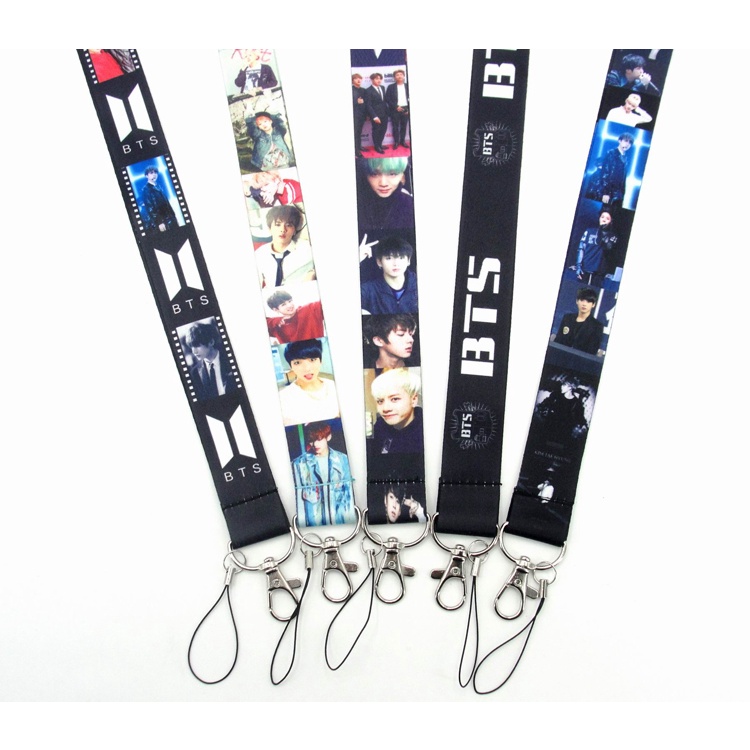 Daya Tahan BTS Tali Leher Anti Peluru Liga Junior Lanyard untuk Ponsel Case Sling Kartu ID Mahasiswa Pemegang Gantungan Kunci Anti-Drop Aksesoris