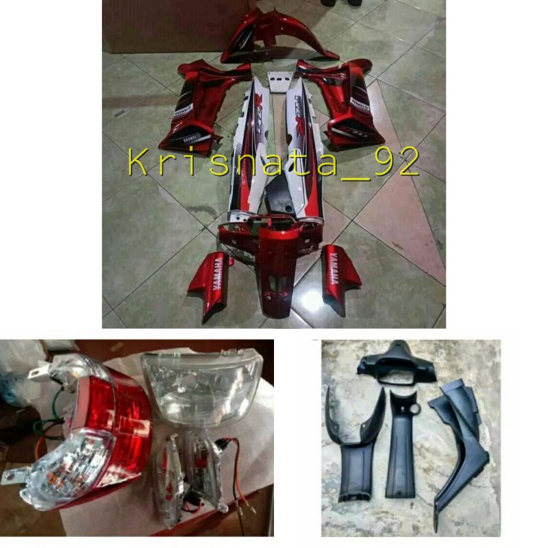 cover bodi set fiz r merah putih body putih sayap merah maron fizr lampu depan belakang sein kasar t