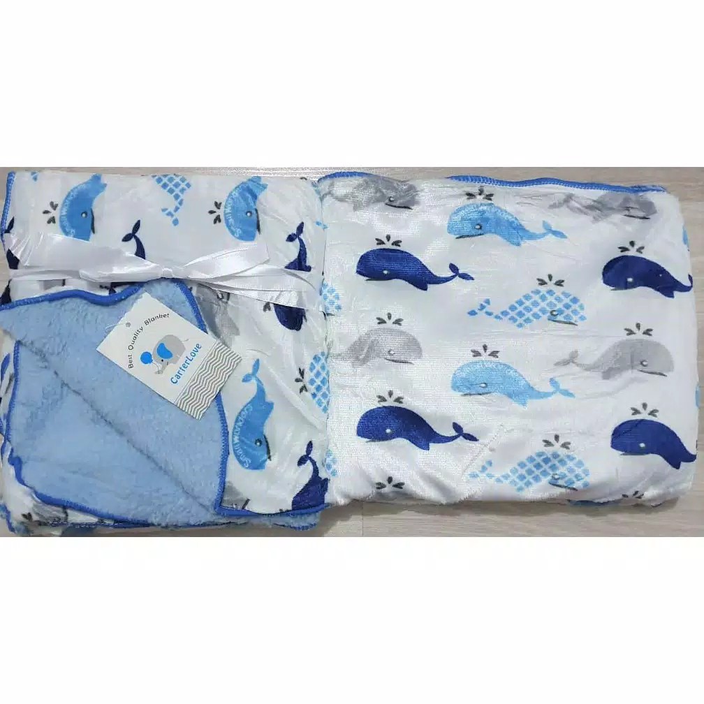 Selimut bayi double fleece tanpa topi - bedong bayi soft double hangat