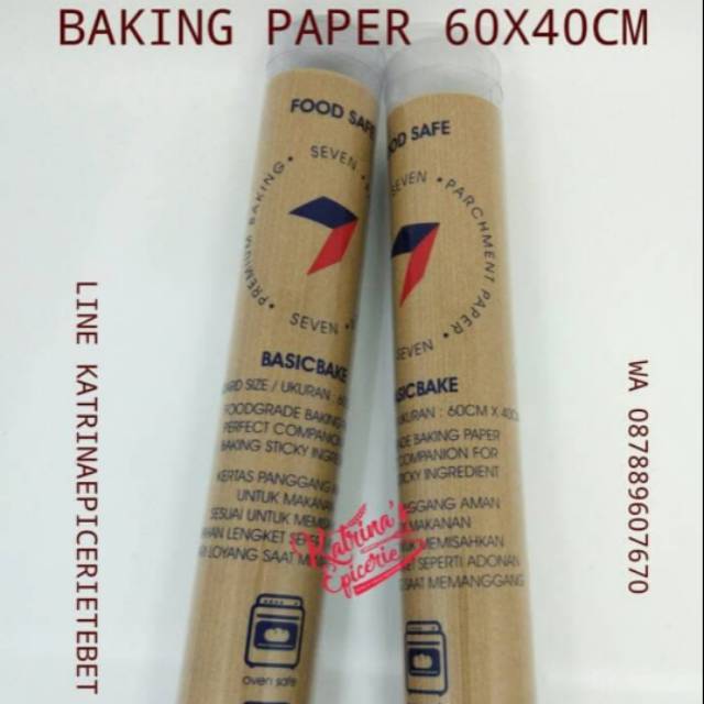 

Seven Baking Paper 60x40cm Natural Brown Color Anti Lengket Tahan Panggang