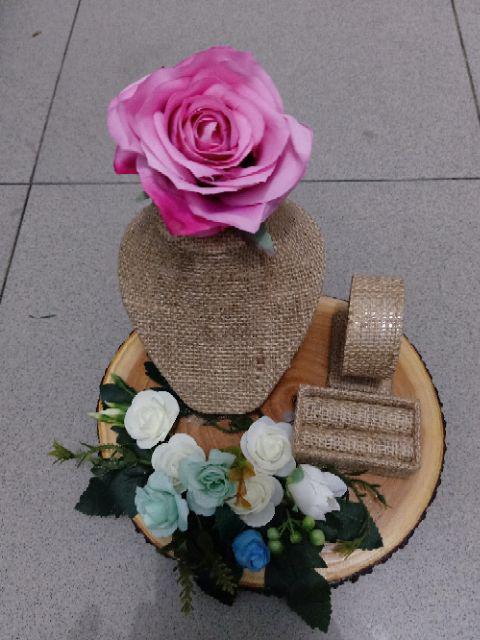 Tempat Perhiasan Kalung Gelang Cincin Goni Ring Bearer Seserahan