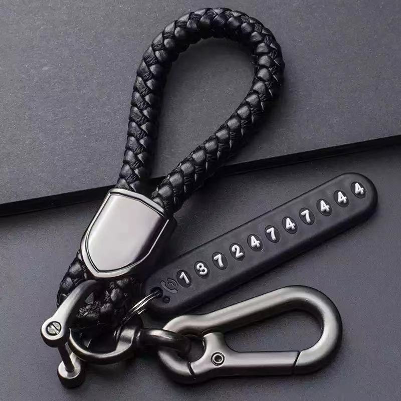 Set Gantungan Kunci Mobil Motor Tag No HP Buckle Tali Car KeyChain - Merah