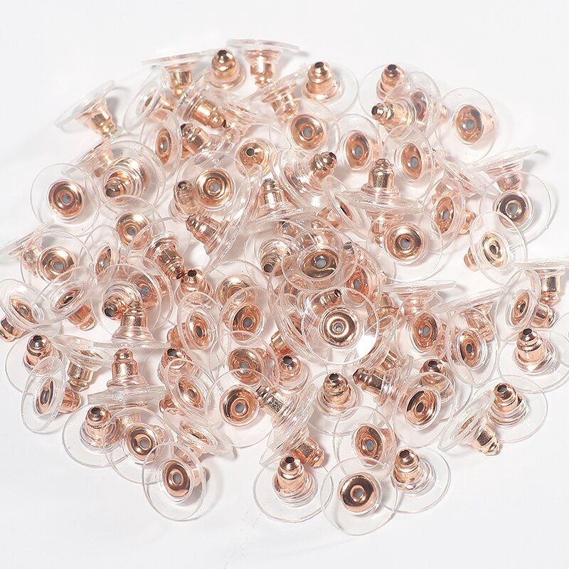 50Pcs Stopper Anting Tusuk Bentuk Kacang Dengan Pad