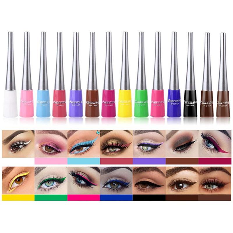 CMAADU Colorful Neon Liquid Matte Eyeliner Cair Warna Warni Tahan Air