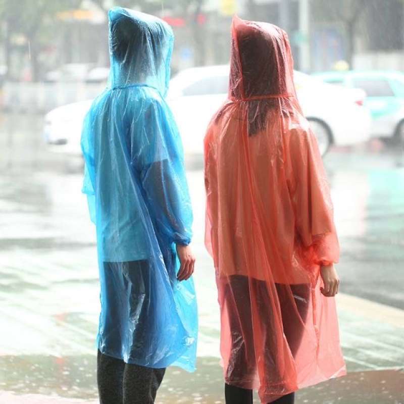 PO88 Jas Hujan Sekali Pakai Plastik Plastic Ponco Disposable Raincoat Baju