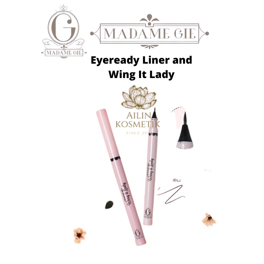 MADAME GIE Eyeready Liner and Wing It Lady | Eyeliner Waterproof Eye Liner Spidol by AILIN