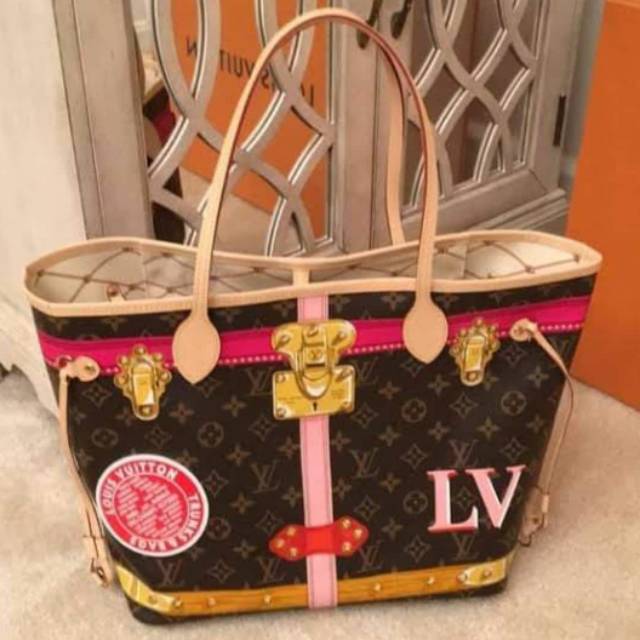 *LV Neverfull Trunk* Suprem Ori : bahan kulit ( bisa berubah Mateng ) : *monogram* : UK MEDIUM