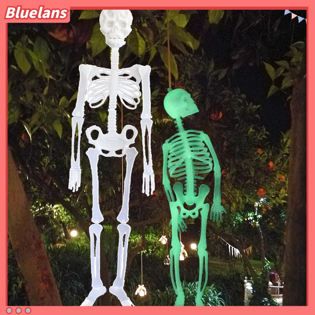 Mainan Patung Tubuh Tengkorak Luminous Bahan Plastik Portable Untuk Festival Halloween