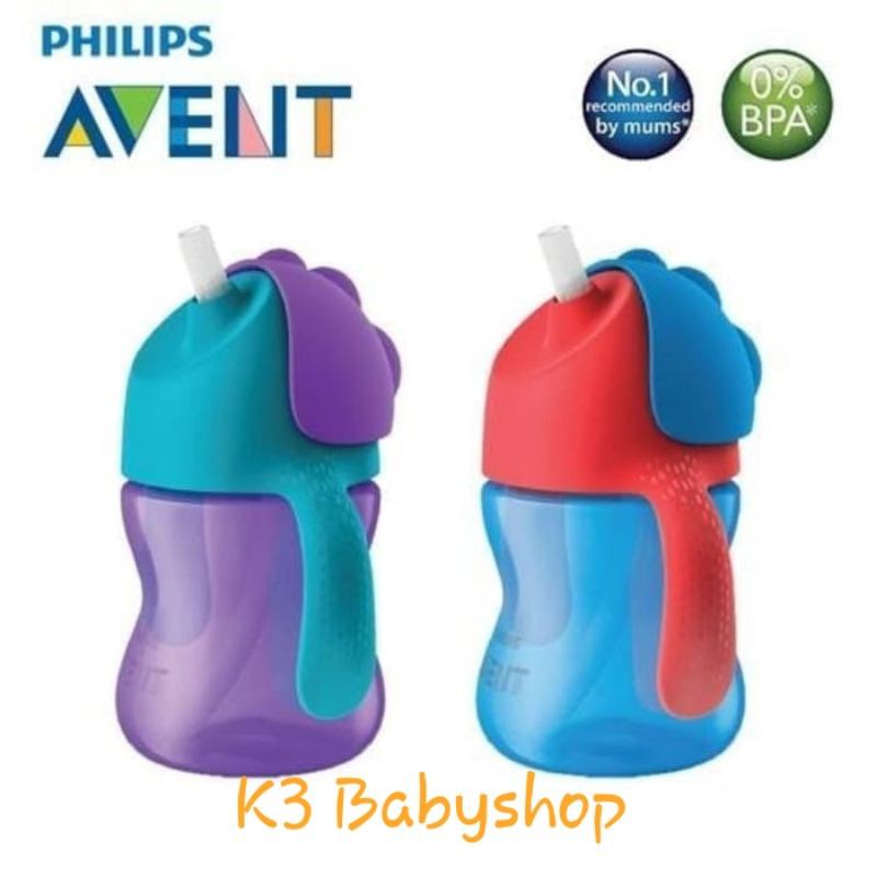 Avent Bendy Straw Cup 200ml 200 ml 7oz botol sedotan anak training cup bayi biru ungu philips avent