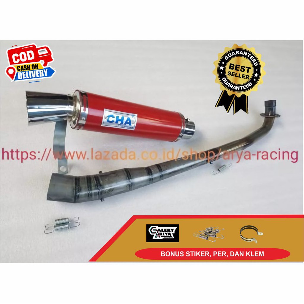 Knalpot cha supra fit new-supra x 100 red new original