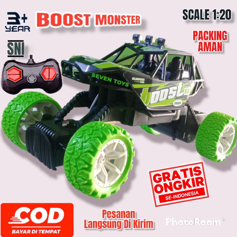 Mobil Remote Control Offroad Ban Karet Rc Car Jeep Rock Crawler Boost Monster