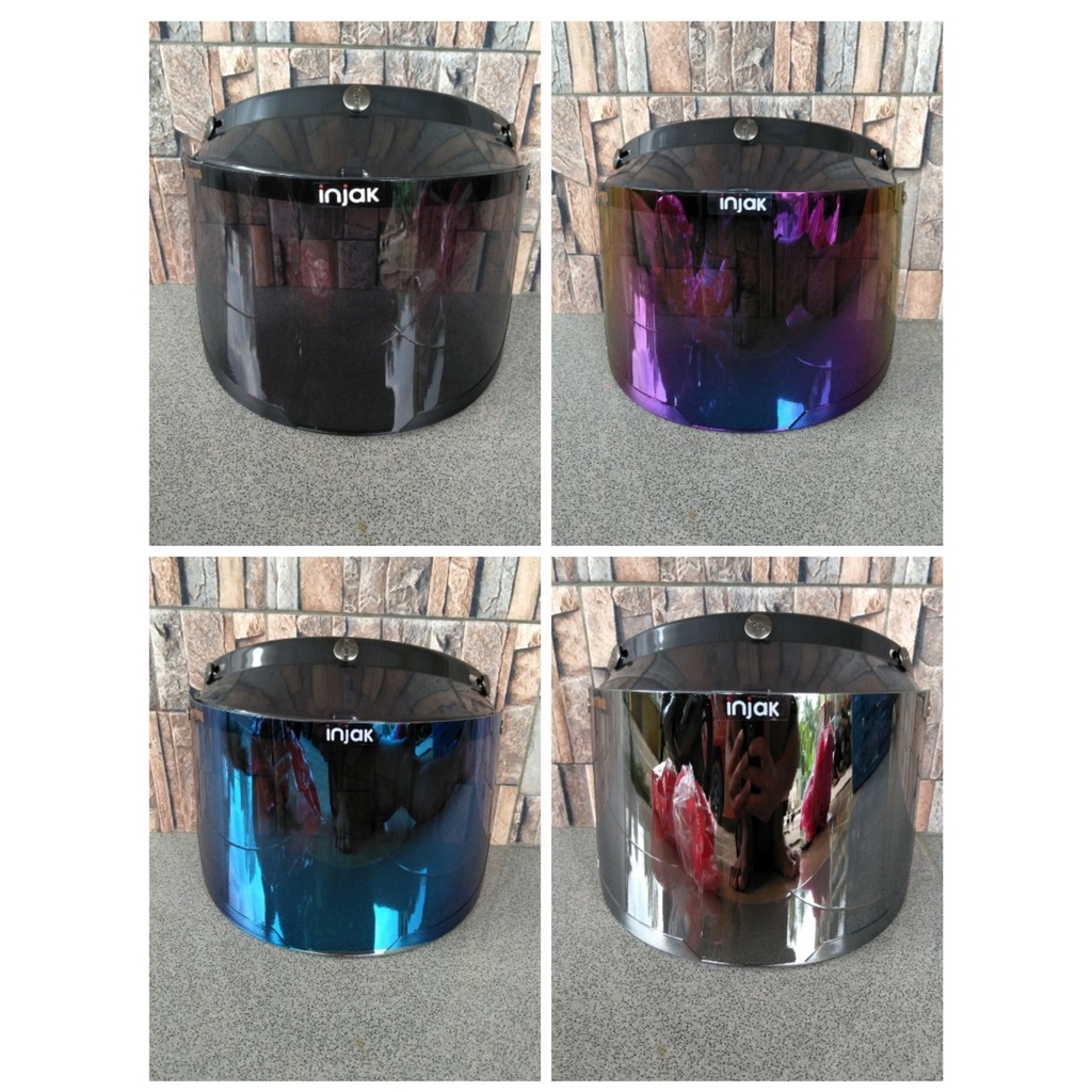 BIG PROMO | Kaca Bogo Flat Injax untuk Semua helm universal JPN Kaca Datar lurus Original Injak Pet 