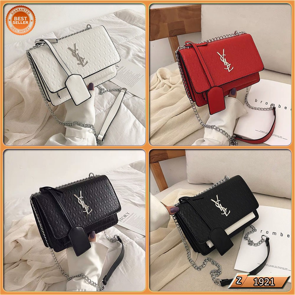 ⏩TBS⏪ G 3133 | E 365 | 1921 TAS SELEMPANG RANTAI MOTIF YSL WANITA BRANDED FASHION BATAM IMPORT