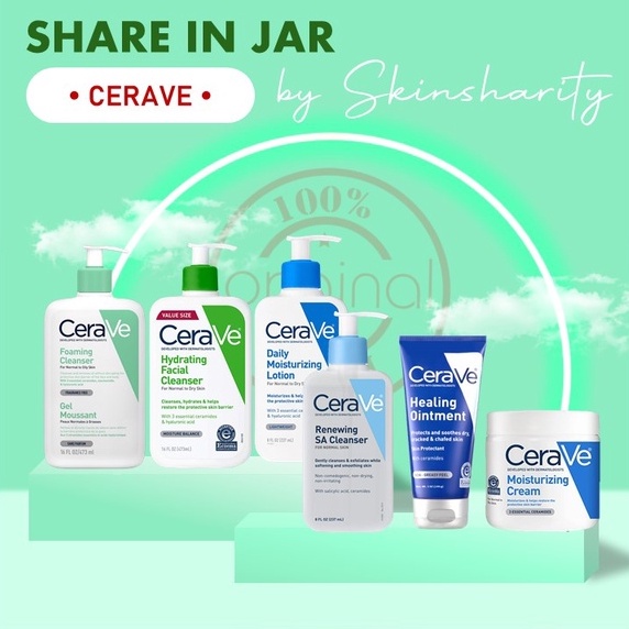 [SHARE IN JAR] Cerave Foaming Cleanser Hydrating Facial Cleanser Moisturizing Cream Moisturizing Lotion Healing Ointment Renewing SA Cleanser