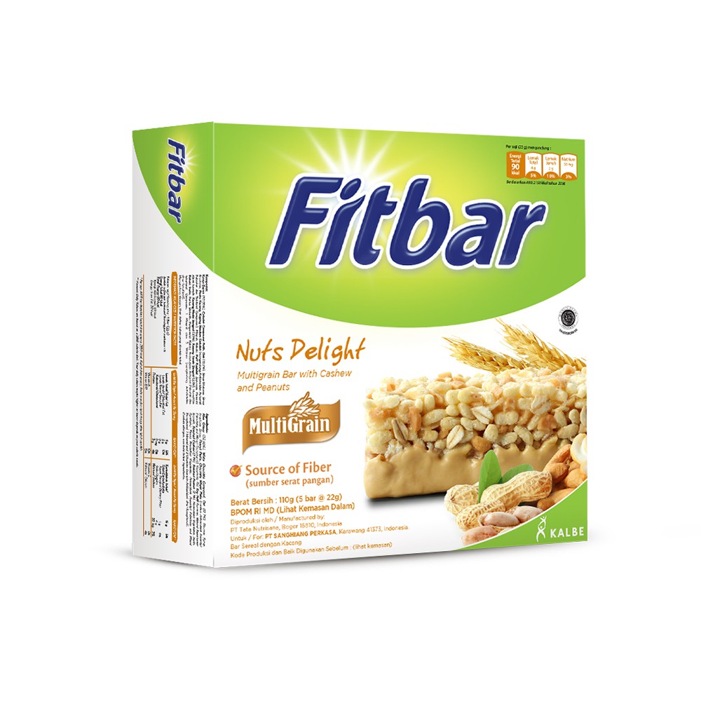 Fitbar Multigrain 5 x 22 gr CHOCO NUTS FRUITS TIRAMISU DELIGHT