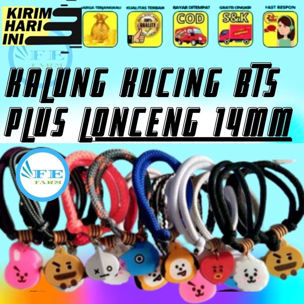 Kalung Kucing Lonceng 14mm BTS Murah Bikin Kucing Makin Mudah Dikenali FEFARM