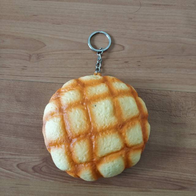 Gantungan Kunci Melon Pan Roti Jepang Ganci Lucu Bagus Murah Squishy