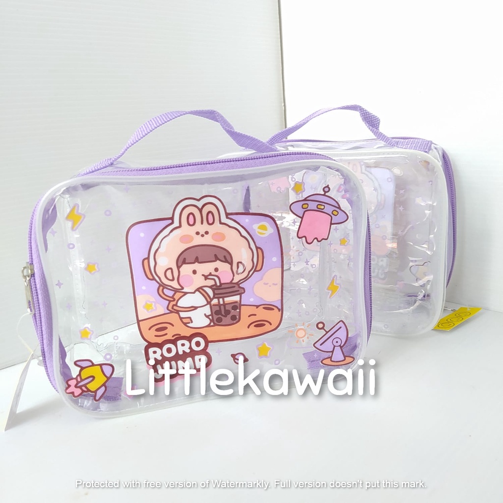 LK/Tas Pouch Mika Boba Girl Make Up Kosmetik Serbaguna Persegi Wanita Remaja