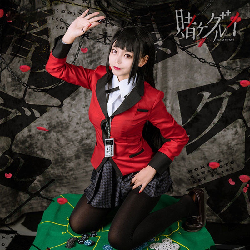 Kakegurui Jabami Yumeko Cosplay Costume Jumpsuit School Uniforms Dress  Cosplay Costume Halloween