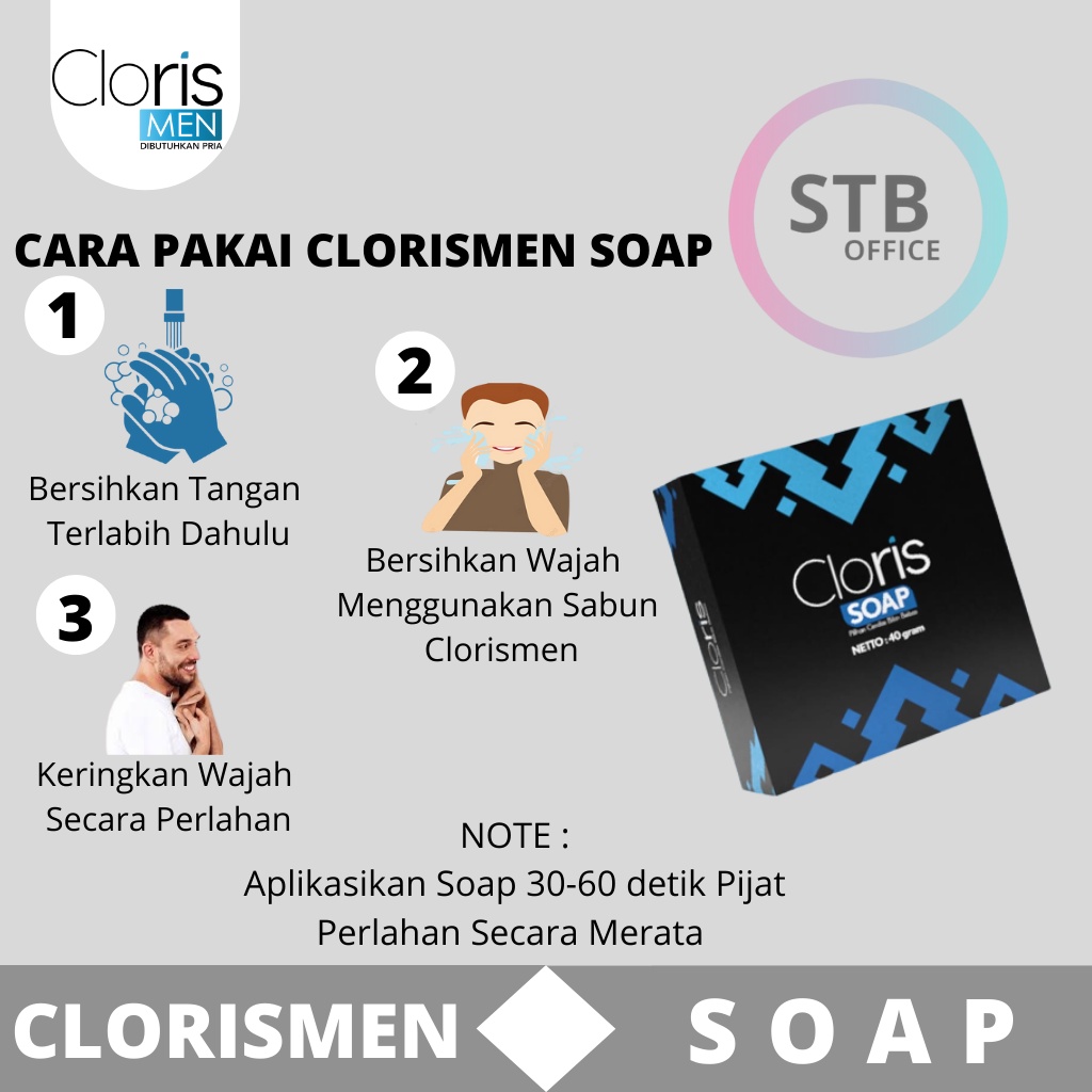 Clorismen Sabun Cloris Men Soap Perawatan Pembersih Wajah Pria Penghilang Bekas Jerawat Beruntusan Muka Cowok