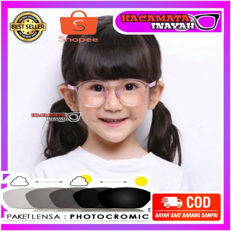 Kacamata anak Anti radiasi BLUERAY ( paket lensa+photocromic) kacamata anak anti radiasi komputer | 