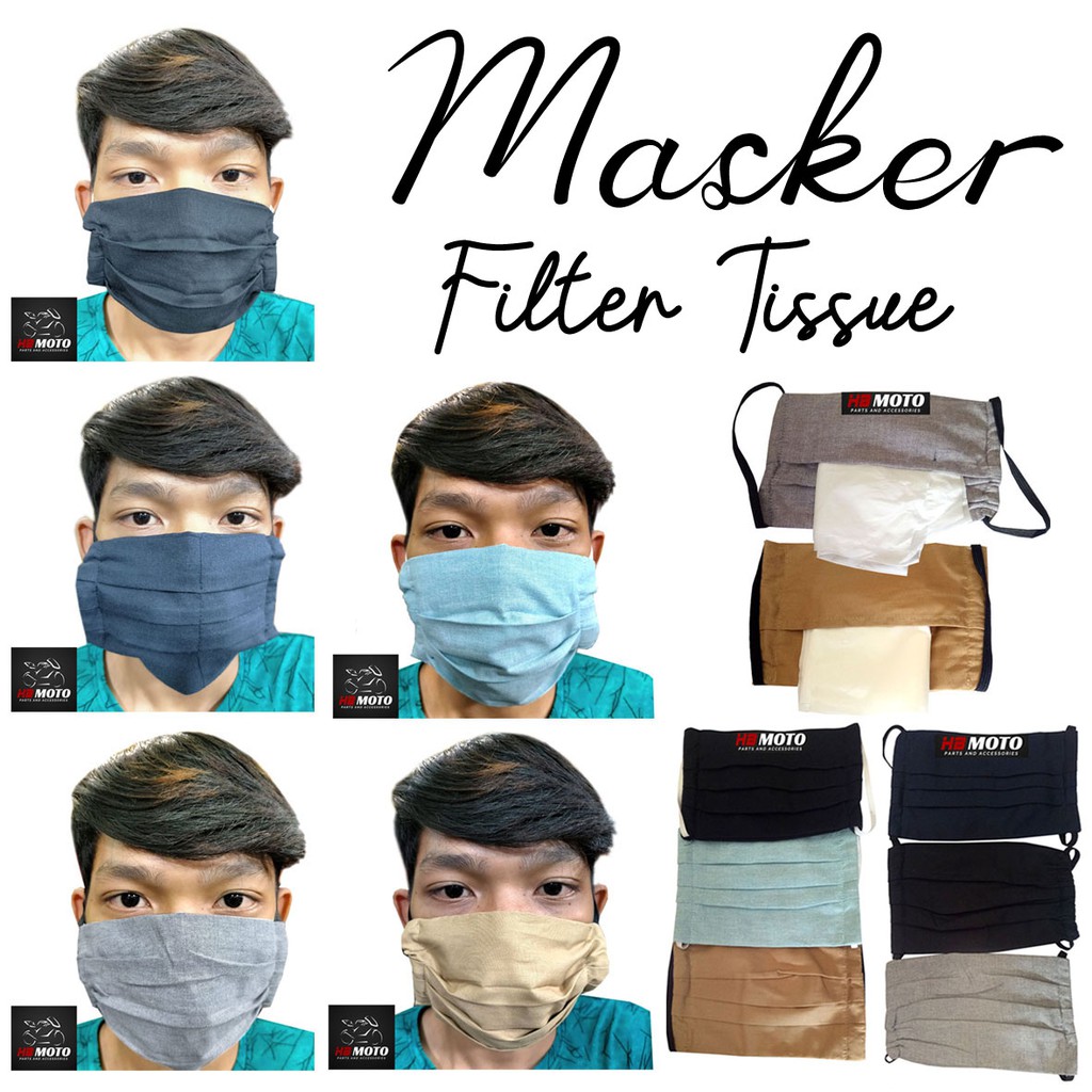 Masker Kain COWOK FILTER TISSUE  / Masker Baru / Masker Bagus