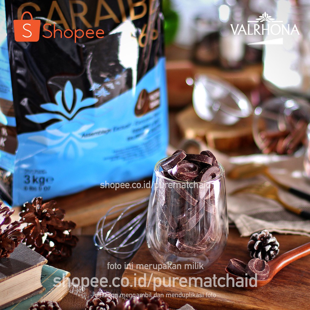 

Valrhona - Caraibe 66% 100gr Dark Chocolate Couverture Cokelat Baking Coklat Keping