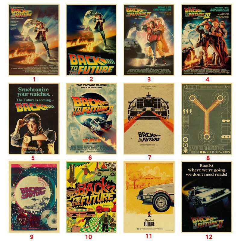 Poster Stiker Dinding Desain Back To The Future Film Propaganda Bahan Kanvas Gaya Retro Untuk Dekorasi Rumah