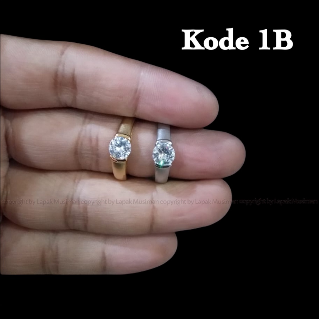 [Bayar di Tempat] Cincin Pria Titanium Anti Karat Batu American Diamond Kode CCZ 05