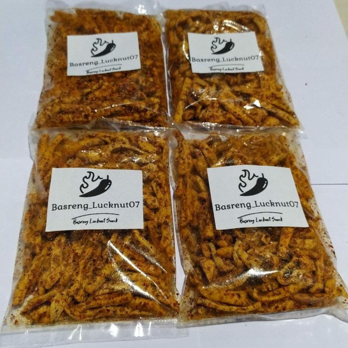 

Basreng stick pedas extra daun jeruk kemasan 1kg