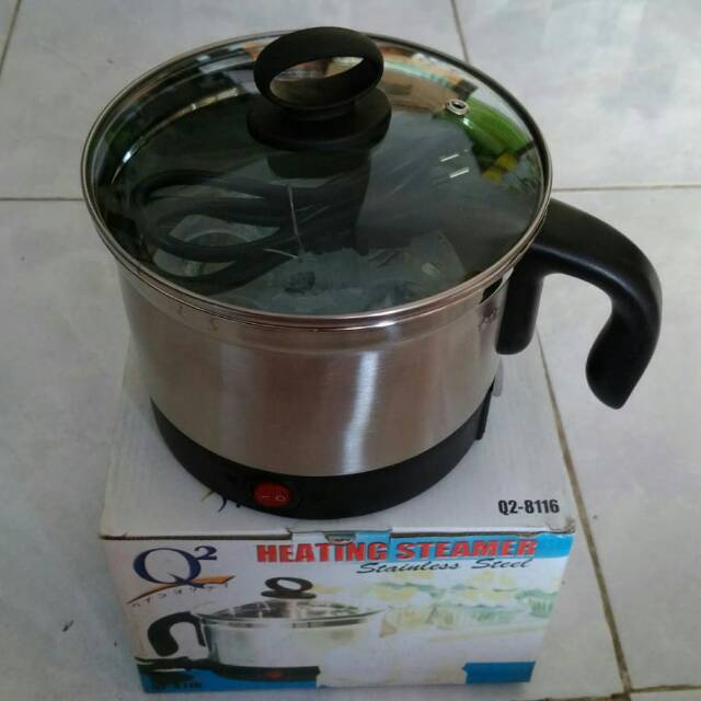 heating Steaming stainless steel Panci dandang cooking pot electric steamer kukus uk 18 16 stenlis tutup kaca 8116/8118