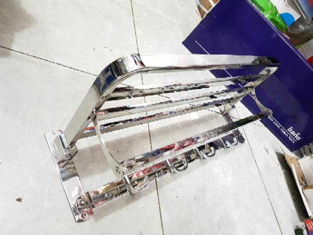 Rak handuk minimalis bano 5 baris lipat 60cm stainless tebal anti karat