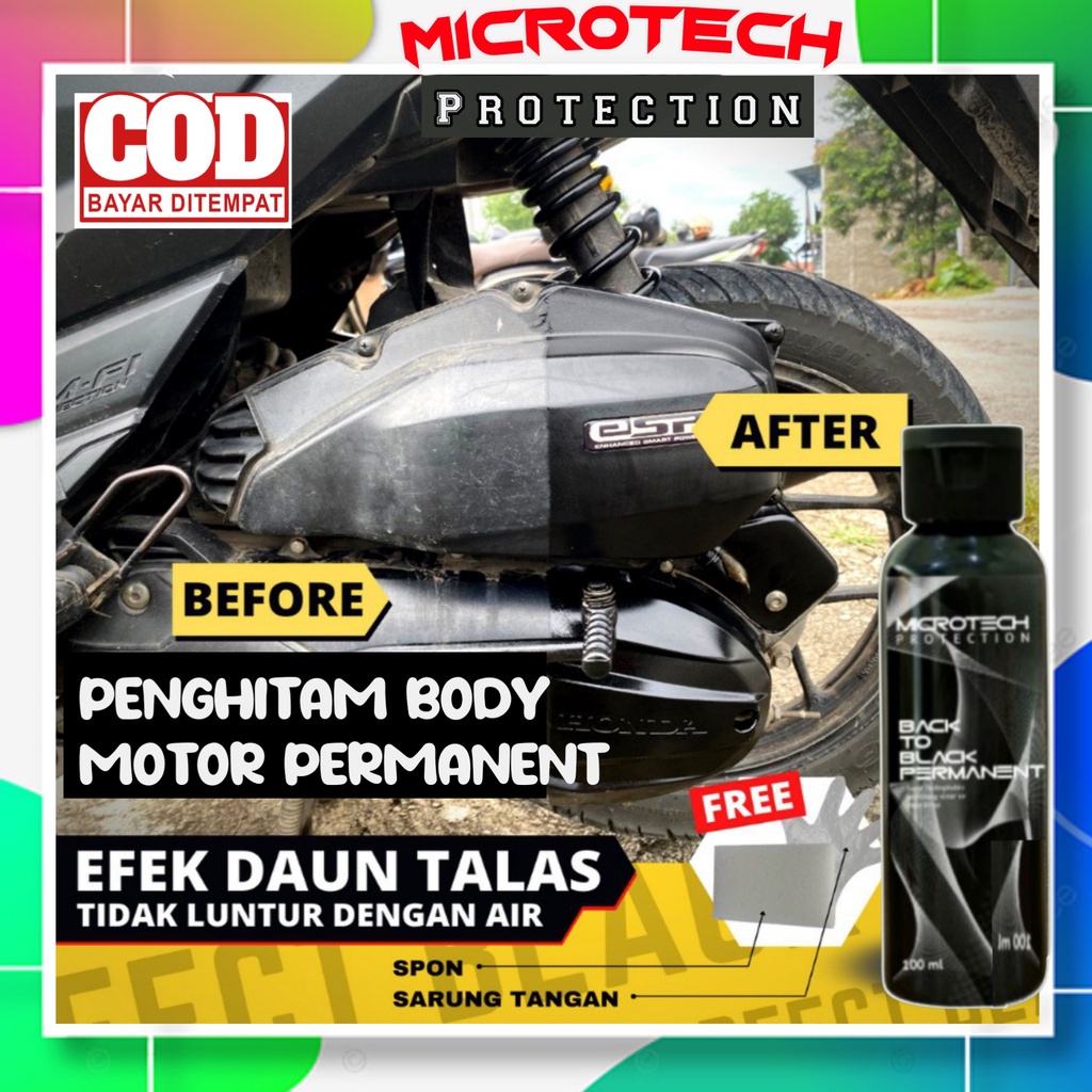 Penghitam/Body Motor/Mobil/Body Kasar/Permanen/Pengkilap/Pengkilat/Back To Black/By Microtech