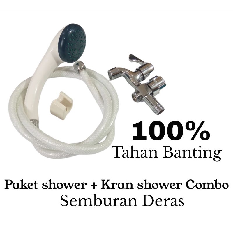 Paket Super Murah Kran Tembok Cabang Shower Tahan Pecah