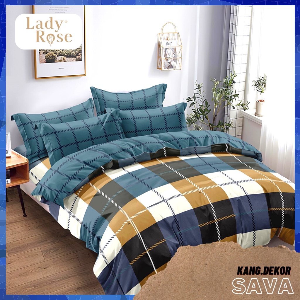 BEDCOVER LADY ROSE SAVA QUEEN KING SINGLE SIZE 160X200 180X200 120X200 BED COVER SET MOTIF SEPRAI NO