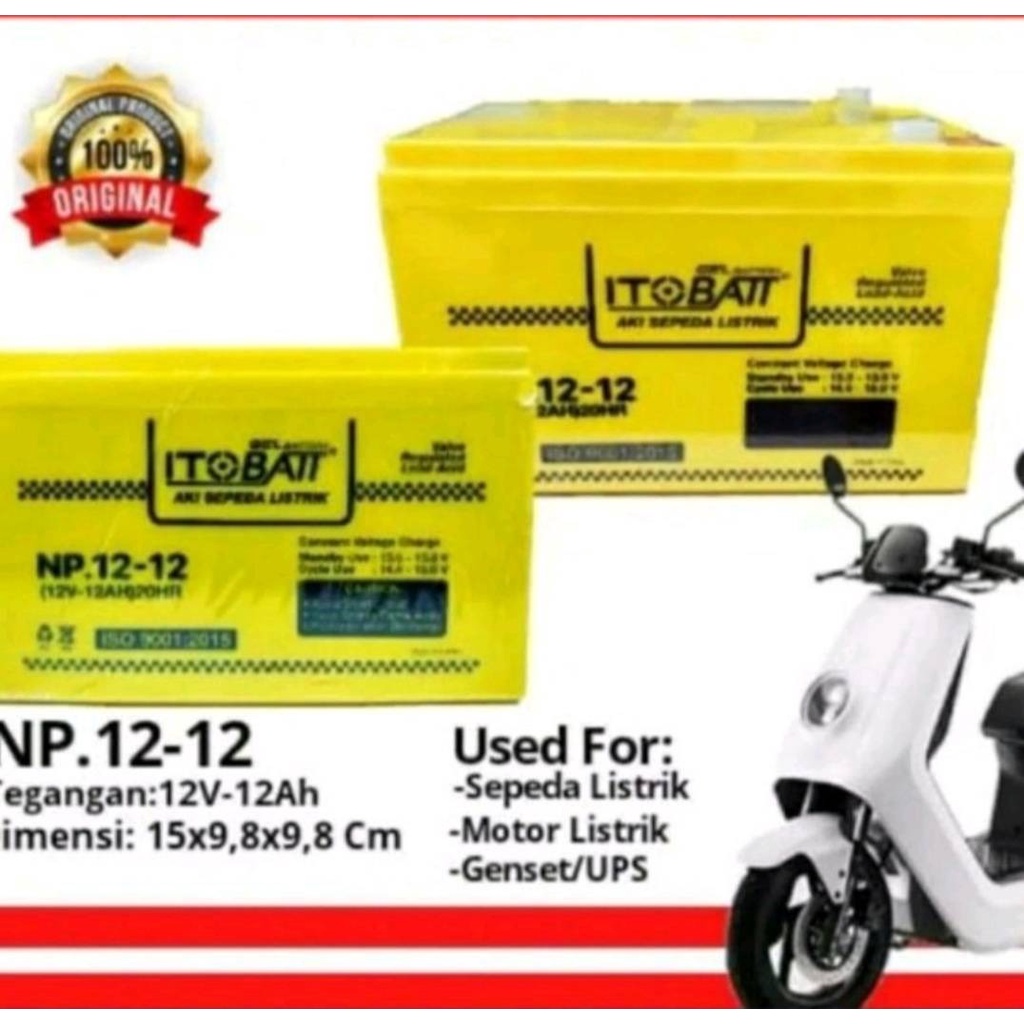 Aki Sepeda Listrik Selis, Np 12V-12Ah ITOBATT